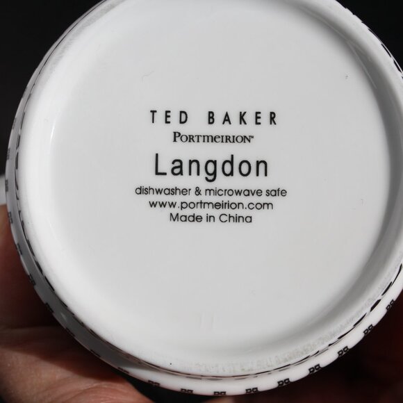 TED BAKER Portmeirion Langdon Creamer Black and white patterns yellow trim - Picture 6 of 6